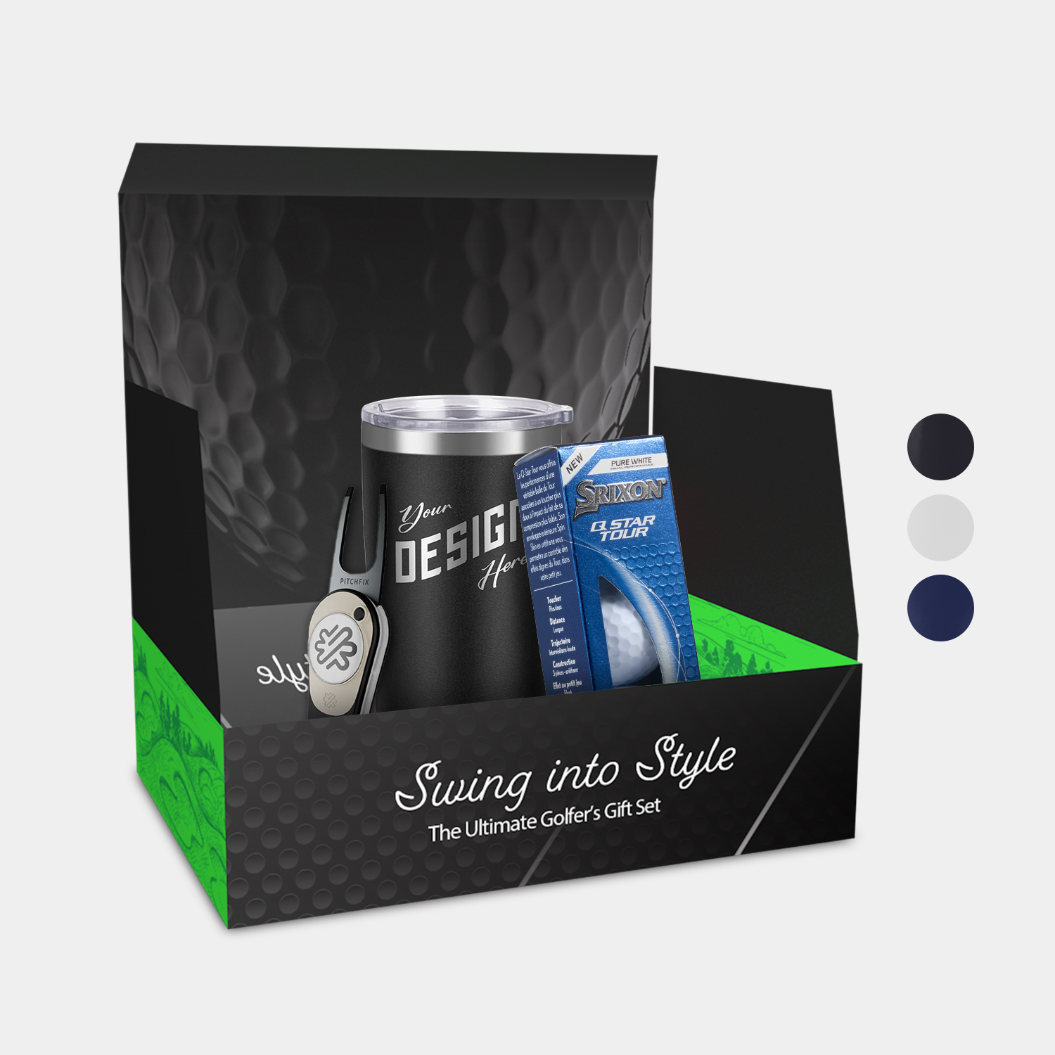 20 oz TiTUS® SS Tumbler, Srixon® Golf Balls & Pitchfix® Icon Divot Tool Gift Set 2