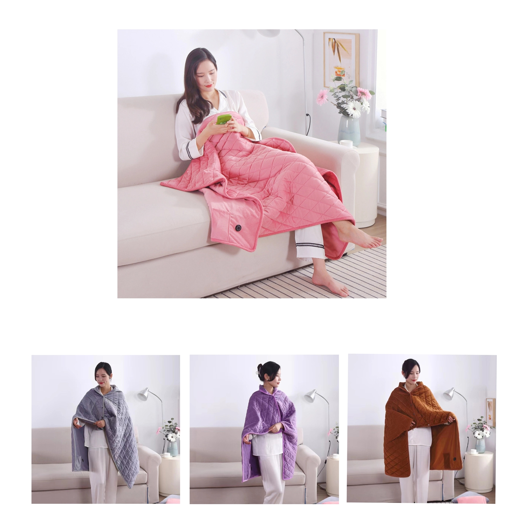 Berber Electric Blanket Heated Poncho Wrap 2