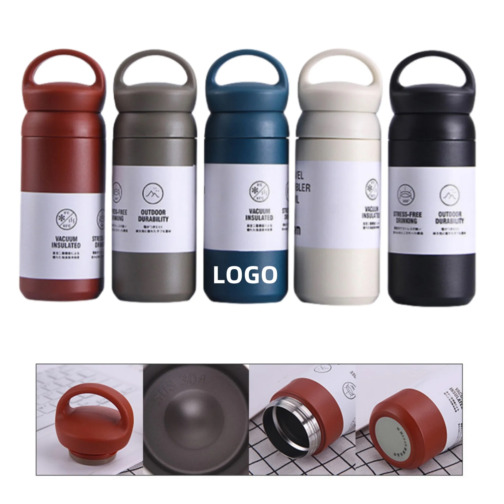 304 Stainless Steel Insulated Tumbler With Carry Handle Lid 5