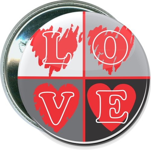 LOVE, Valentines Day Button 1