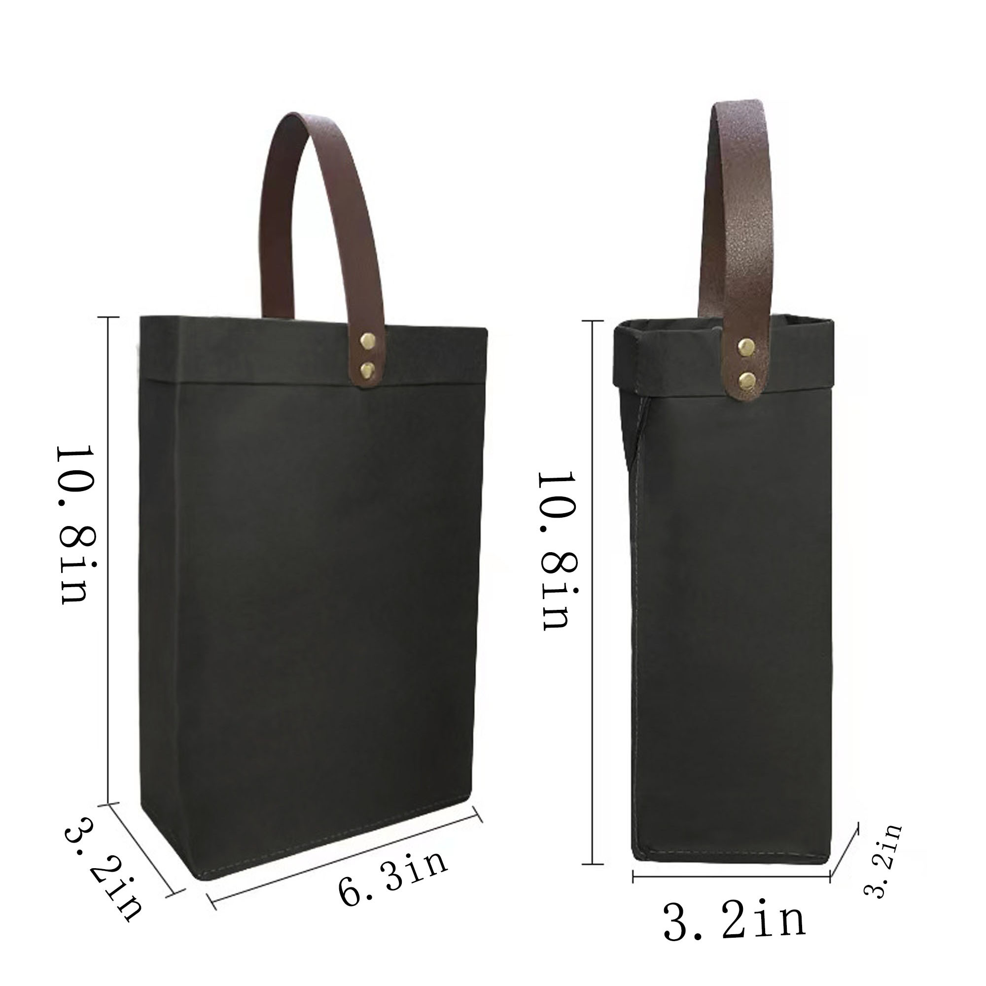 Premium Cowhide Leather Wine Tote Bag ?C Set of 2 5