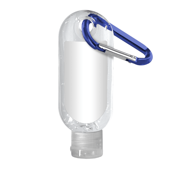 1.9 oz. Clear Sanitizer in Clear Bottle with Carabiner 35