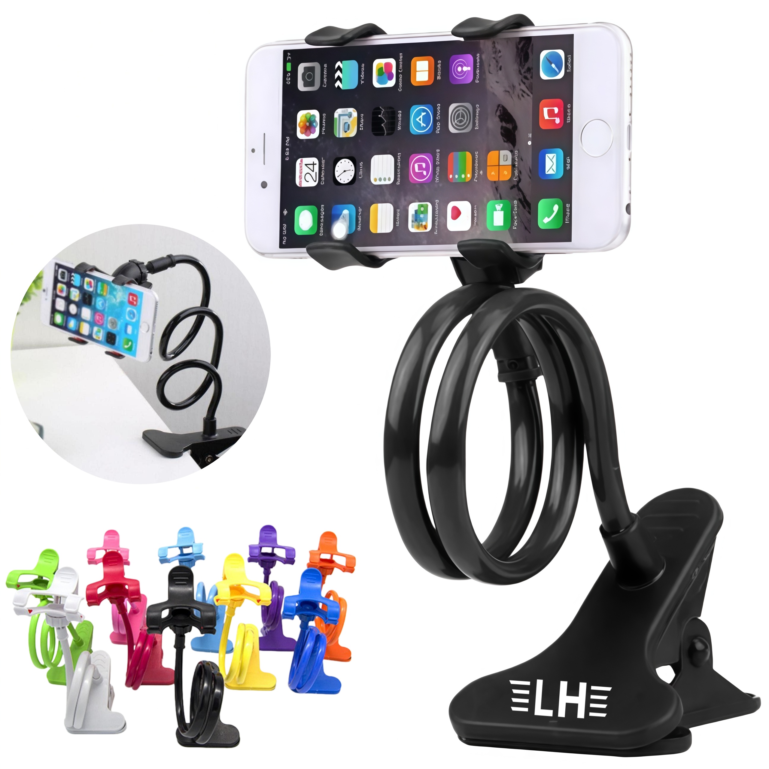 Flexible Gooseneck Phone Holder Clip Mount 2