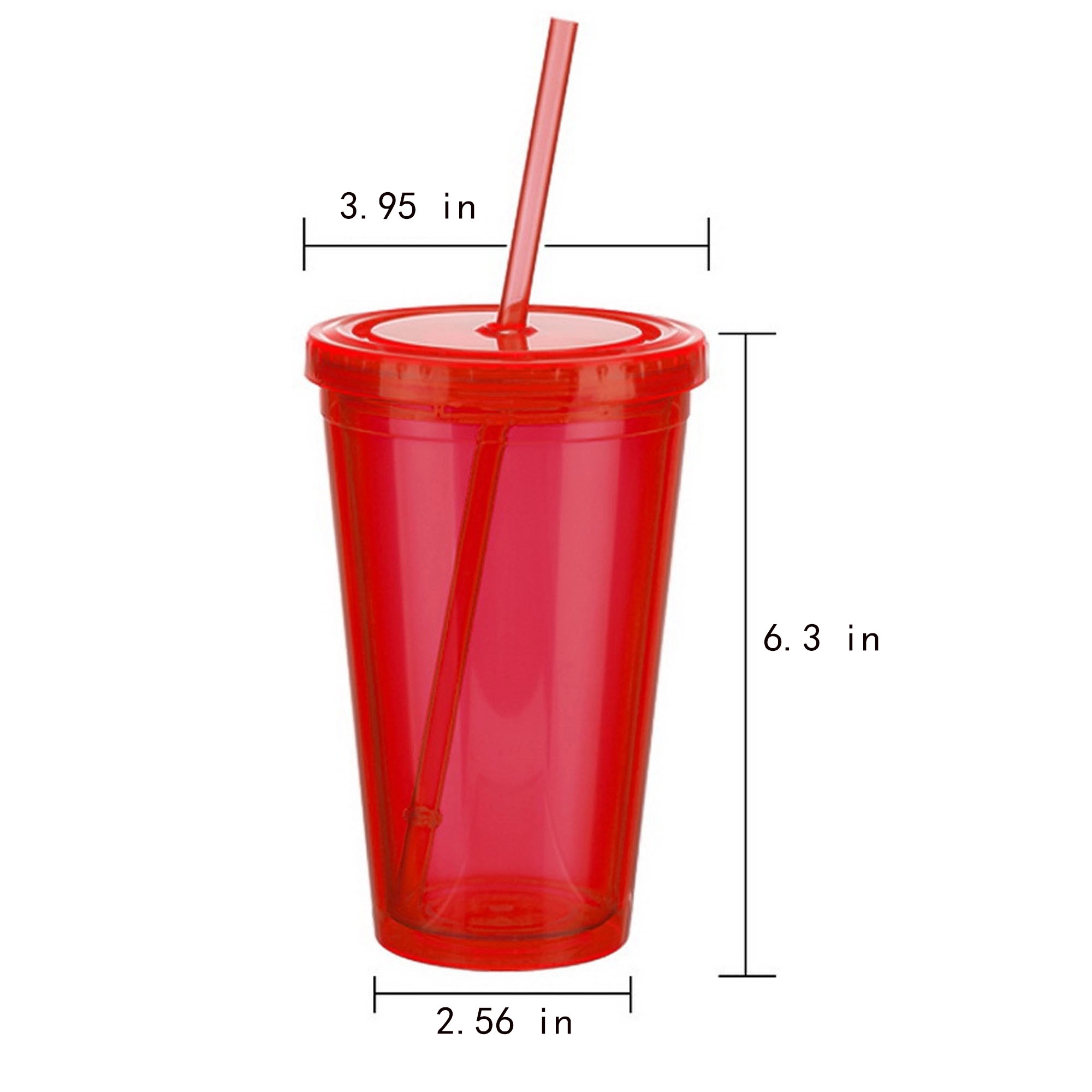 Plastic Double Wall Tumbler with Straw 7