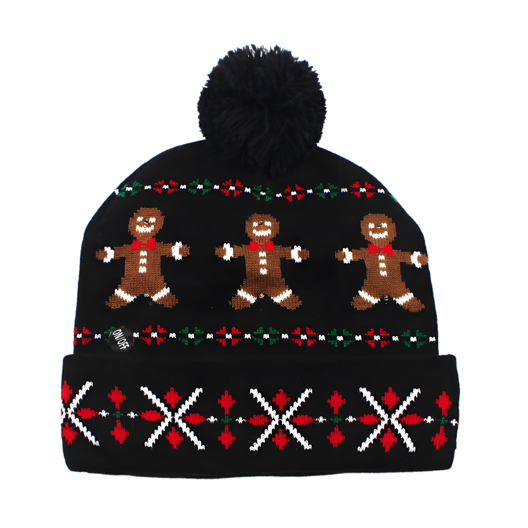 Winter Jacquard Knitted Beanie Hat With Pom 7
