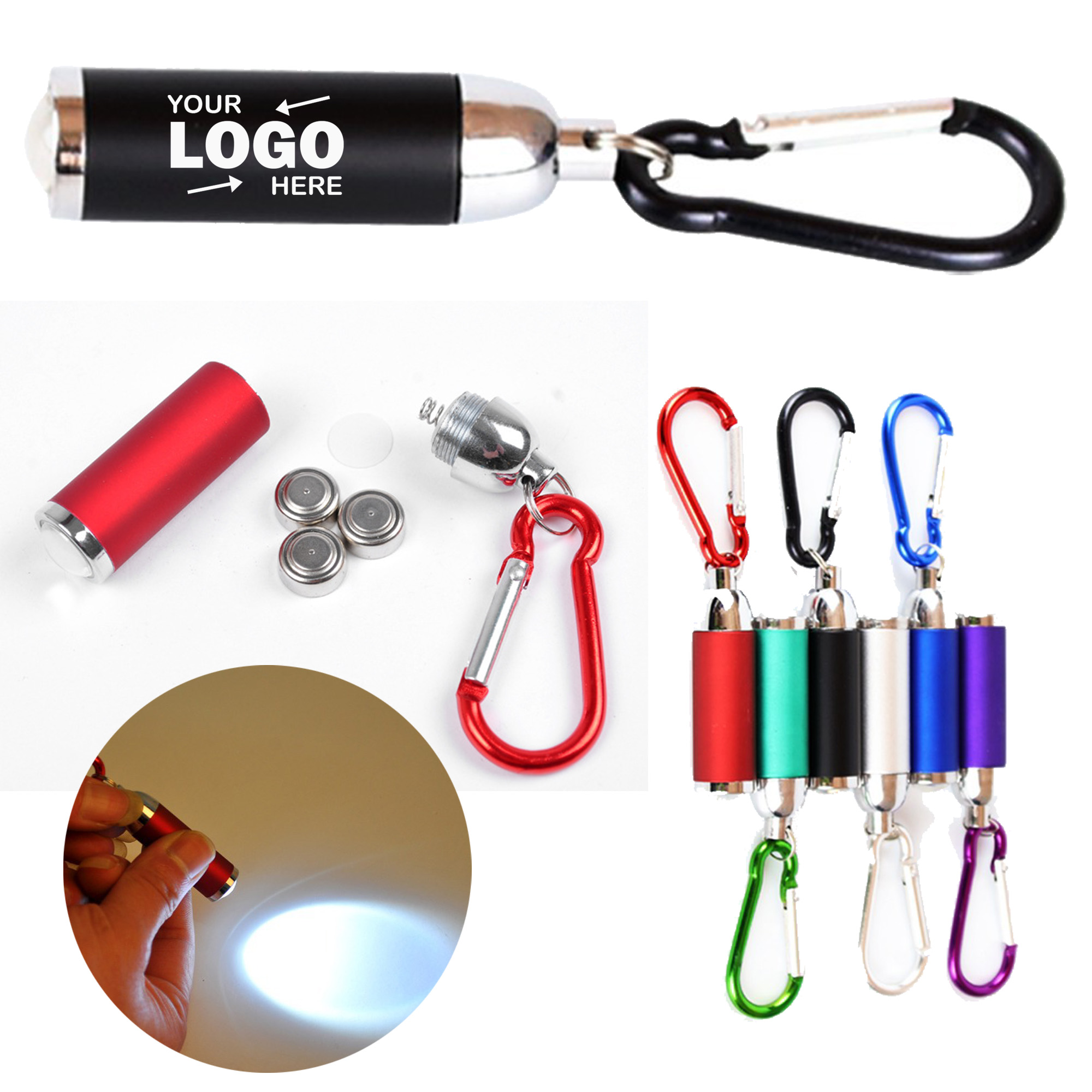 Mini Zoomable LED Flashlight Keychain Pendant 2