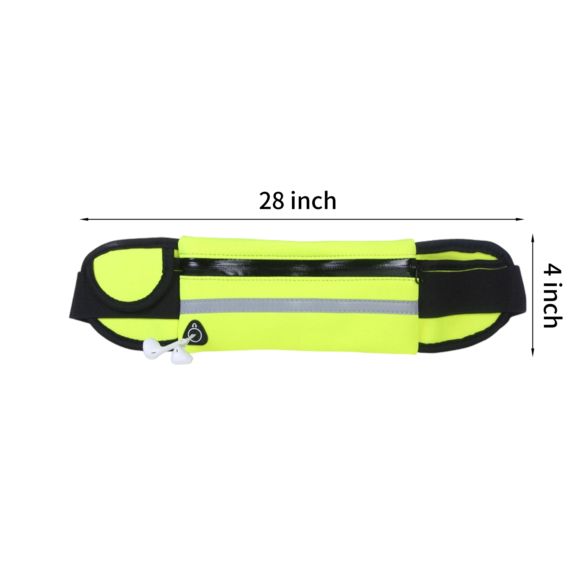 Ultra Thin Nylon Sports Fanny Pack With Reflective Strip 28" x 4" 2