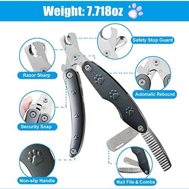 Pet Nail Clippers For Animals Claw Trimmer Home Grooming Kit 8