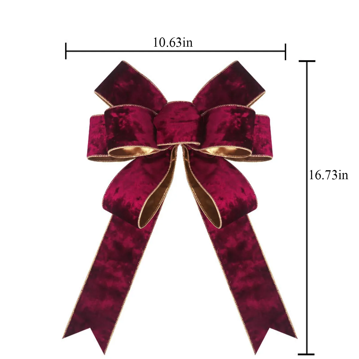 Velvet Burgundy Wreath Bows Decorative Ornaments 2