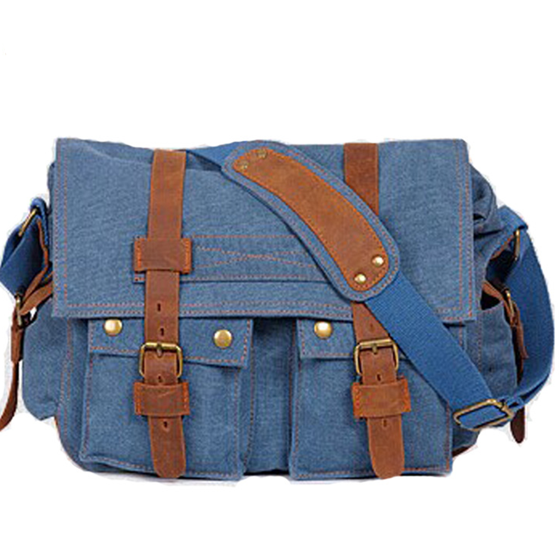 Leather Canvas Shoulder Bag 7
