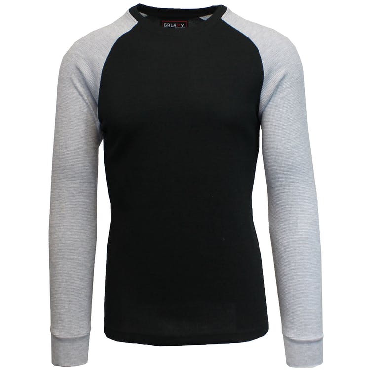 Men's Thermal Shirts - Black/Heather Gray S-XL, custom hoodie or sweatshirt with logo imprint 2