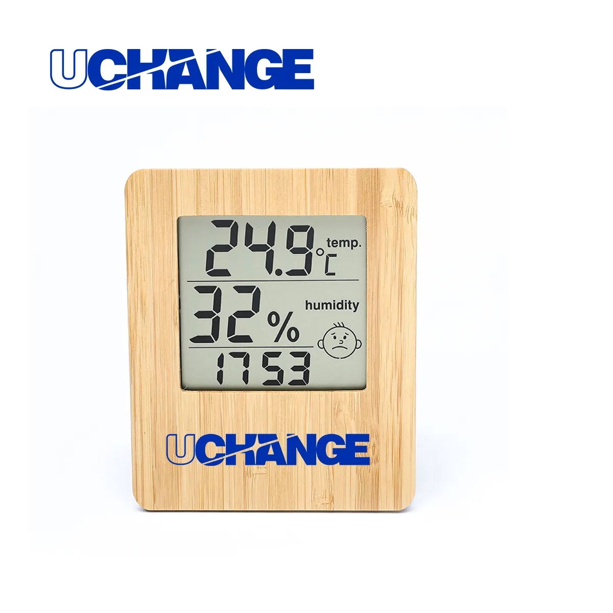 Bamboo LCD Desk Clock With Temperature And Humidity 6