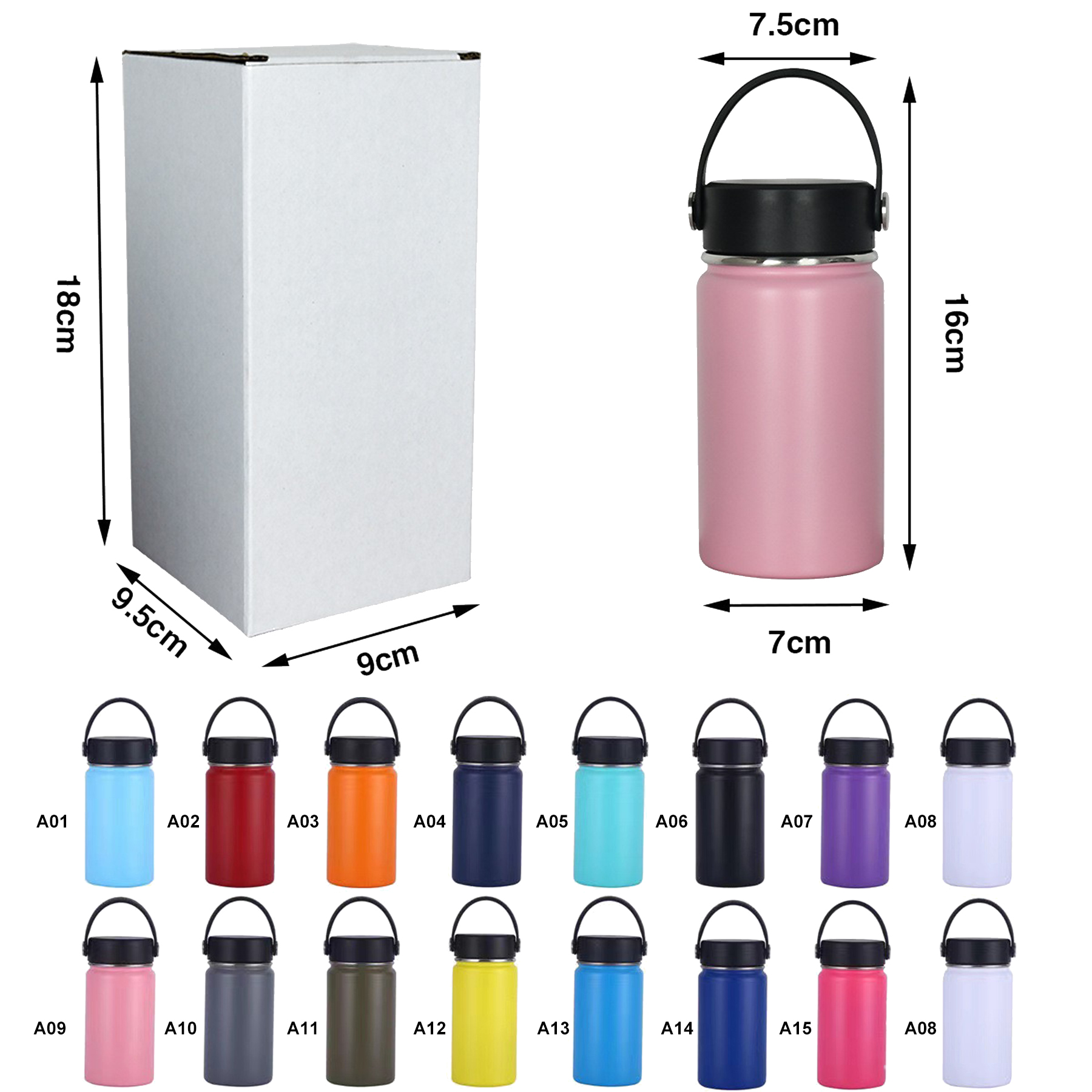 12 OZ Wide Mouth Bottle with Flex Sip Lid 2