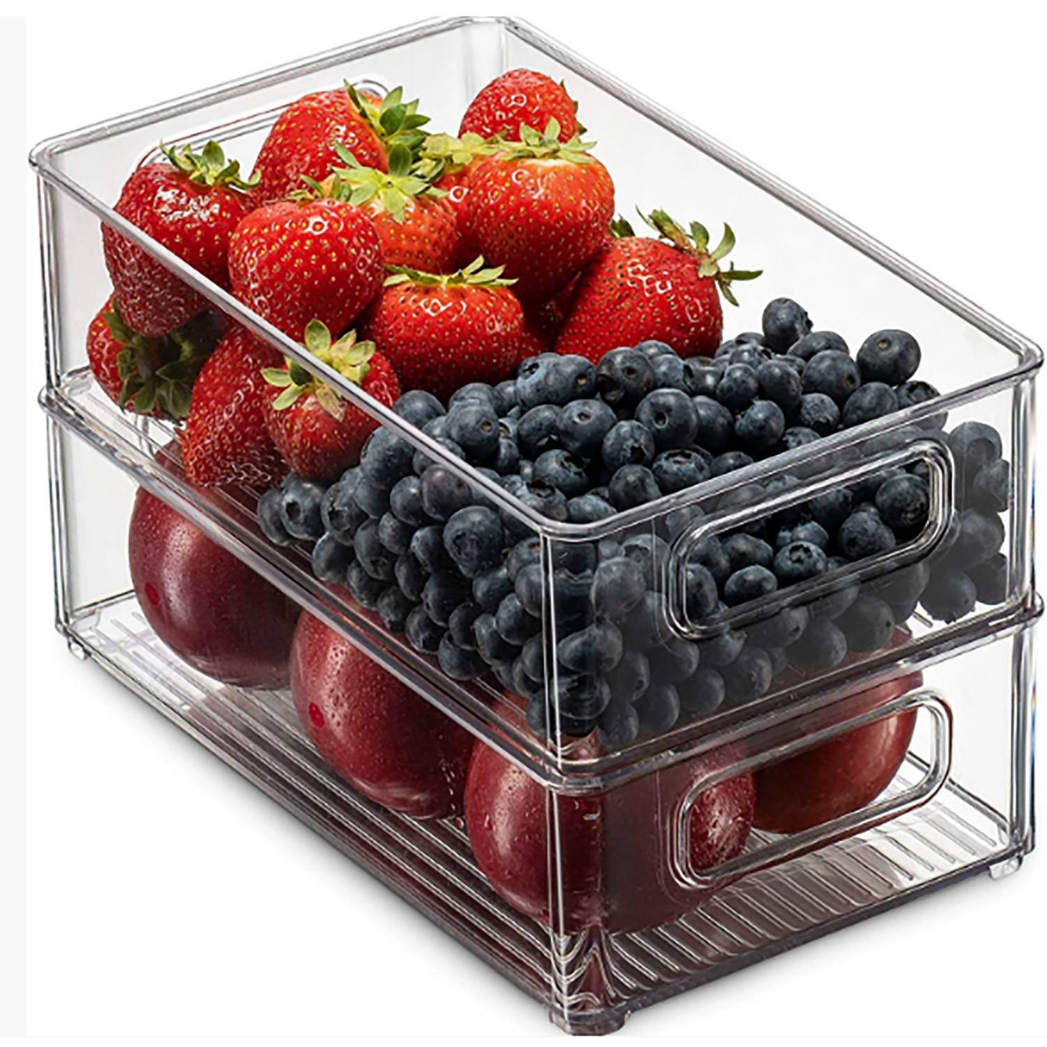 Plastic Transparent Stackable Storage Box Set 5