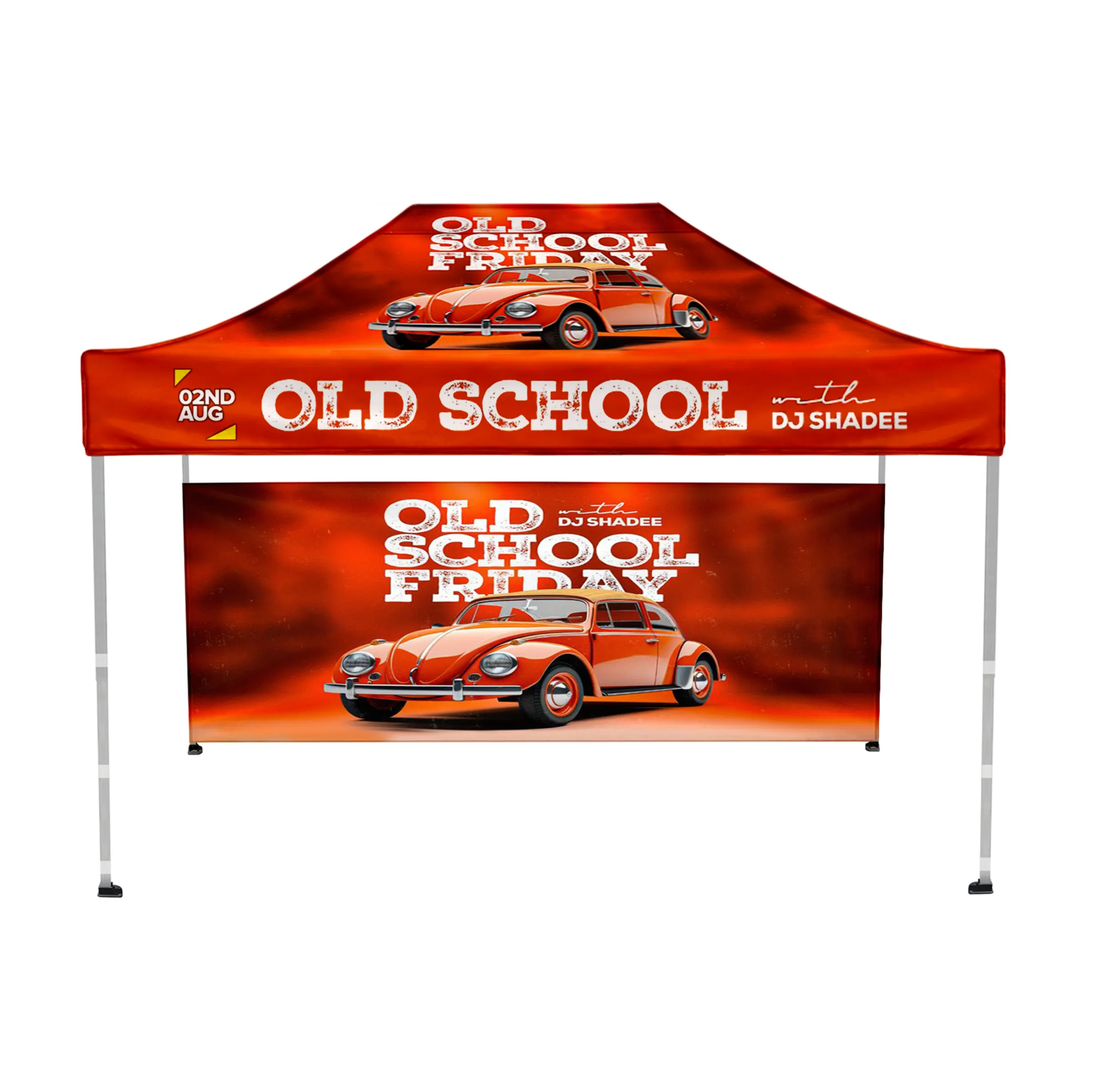 10'x15' Tent Canopy w frame, 1 long half wall 7