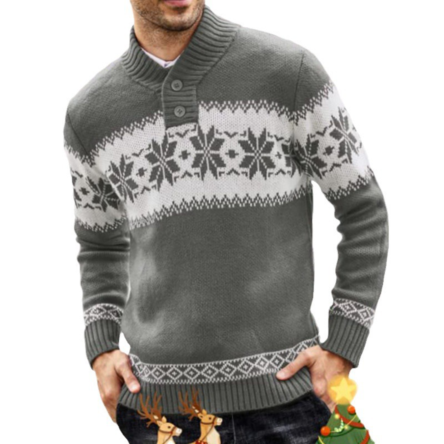 Knit Men's Christmas Sweater, custom hoodie or sweatshirt with logo imprint 4