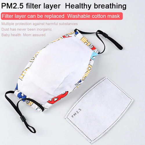 Youth Size Sprinters 4 Ply Sublimated Reusable Face Mask w/ Carbon Filter 3