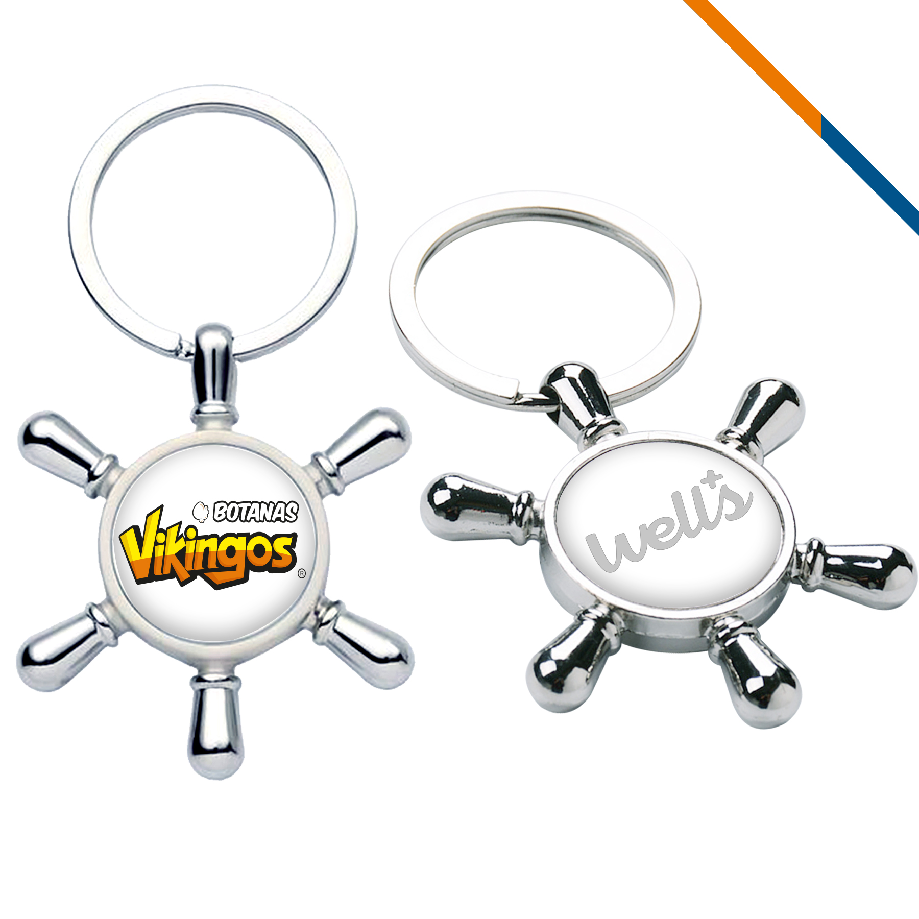 TidePilot Ship Wheel Compass Keychain 6