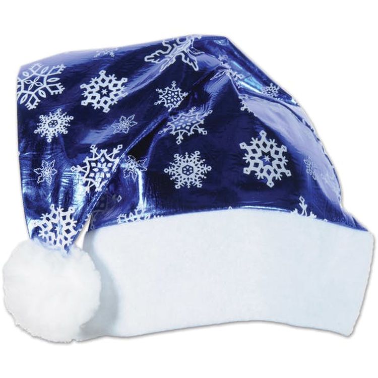 Metallic Santa Hats - Blue One Size 2