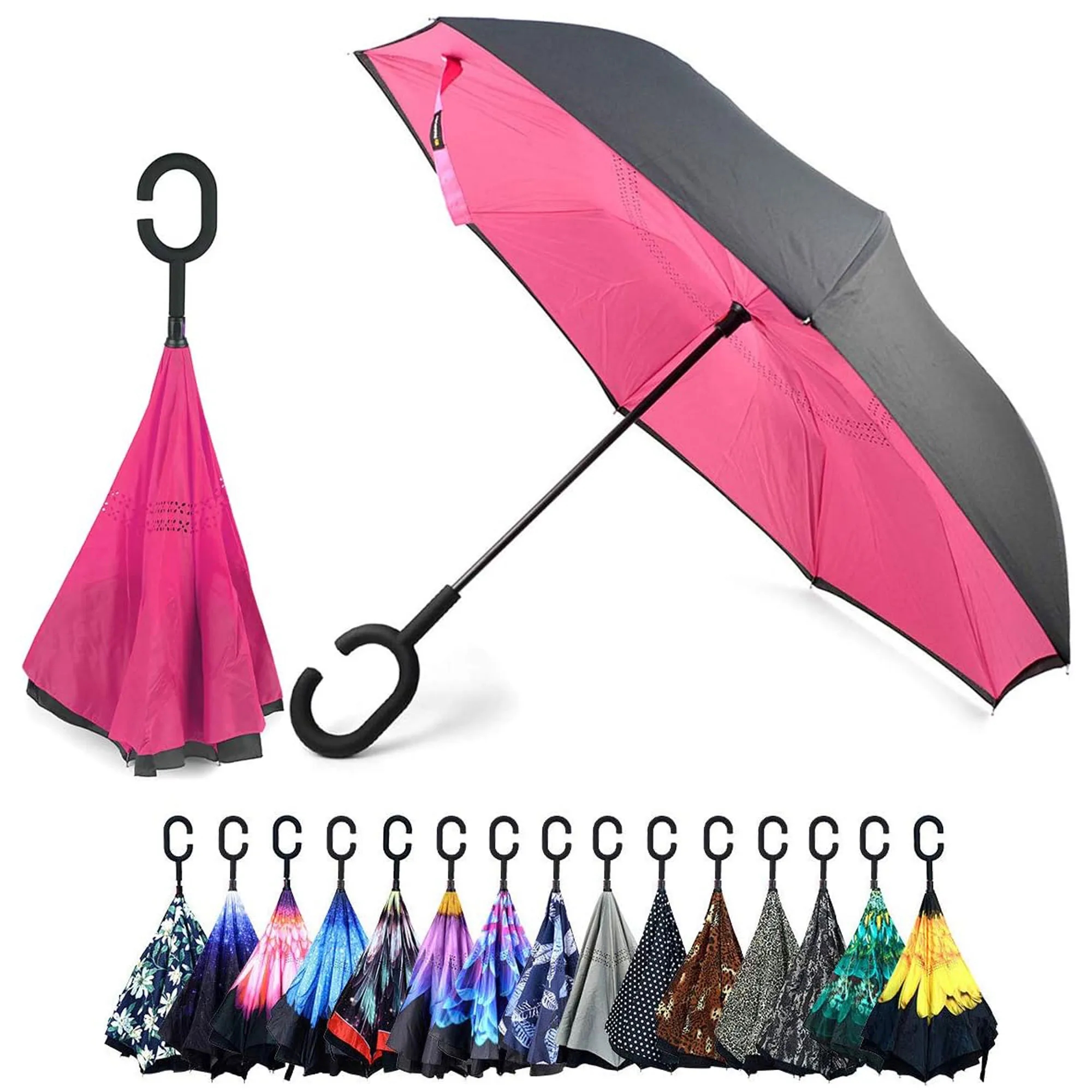 Windproof Inverted Reverse Upside Down Umbrella