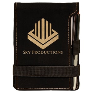 3 1/4" X 4 3/4" Laserable Leatherette Mini Notepad With Pen 13