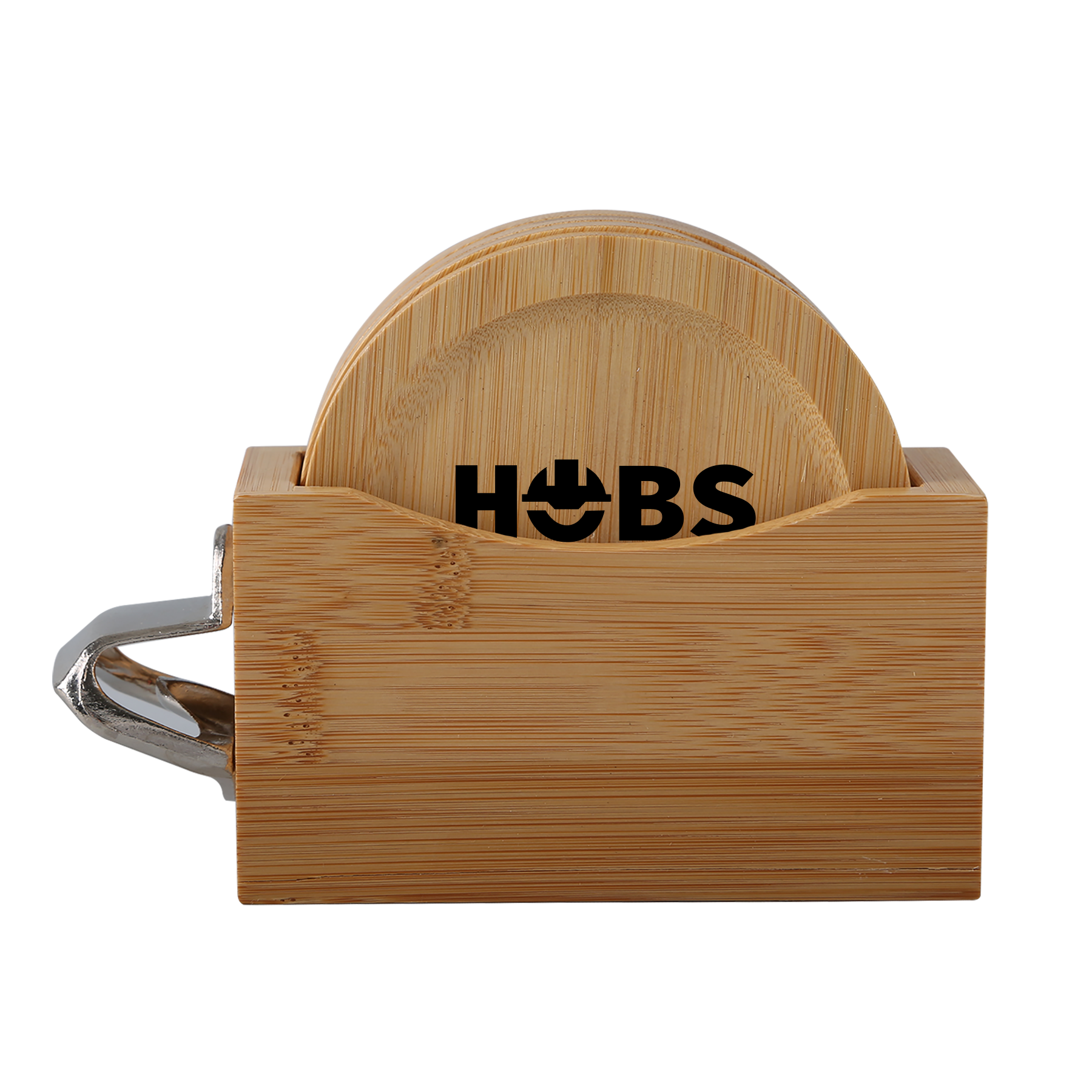 Bamboo Coaster Set w/ Bottle Opener 2