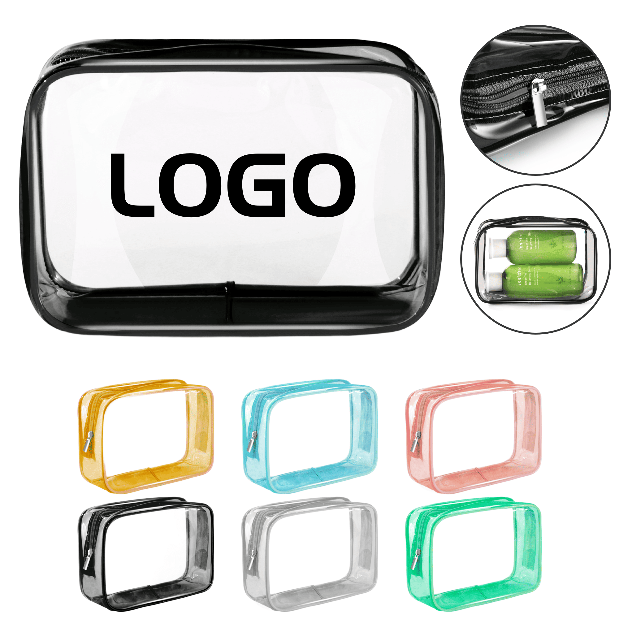 Portable Transparent Waterproof Zippered Toiletry Bag 2