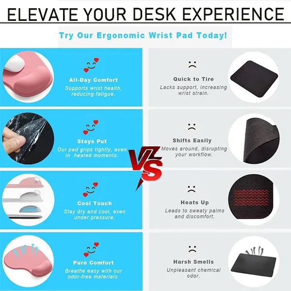 Silicone Anti-slip Office Wrist Support Rest Mouse Pad 5