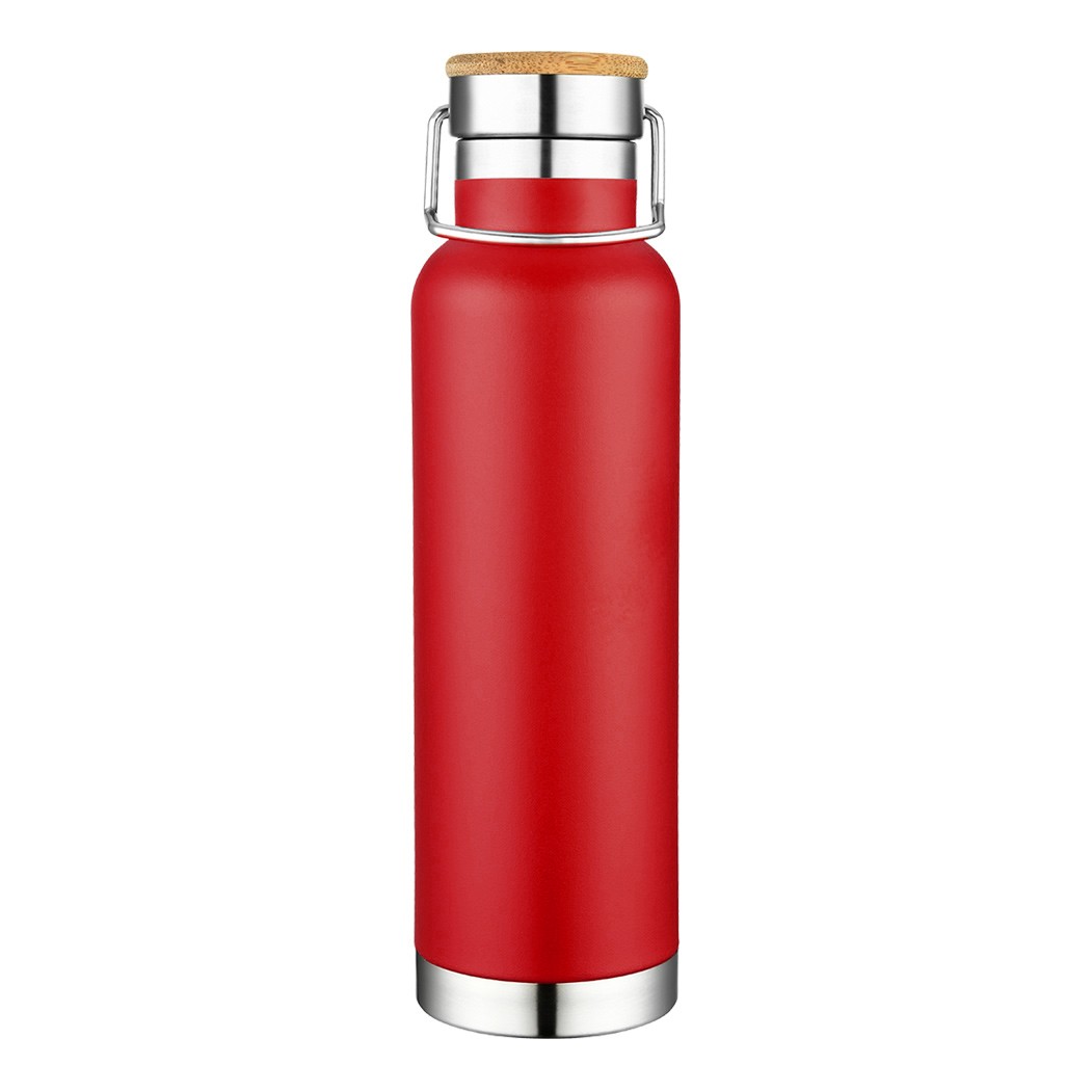 22 oz Stainless Steel Sport & Gym & Hiking Water Bottle With Wood Lid, custom water bottle with logo imprint 9