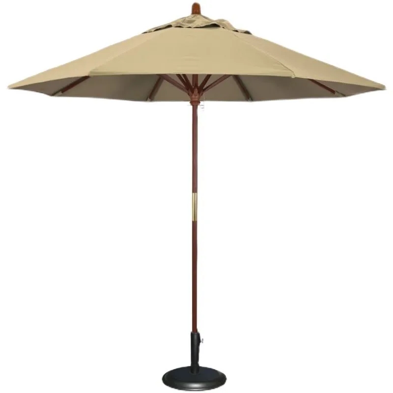 Commercial Market Umbrella-8'X8' 4 Panels Wood Pole 4