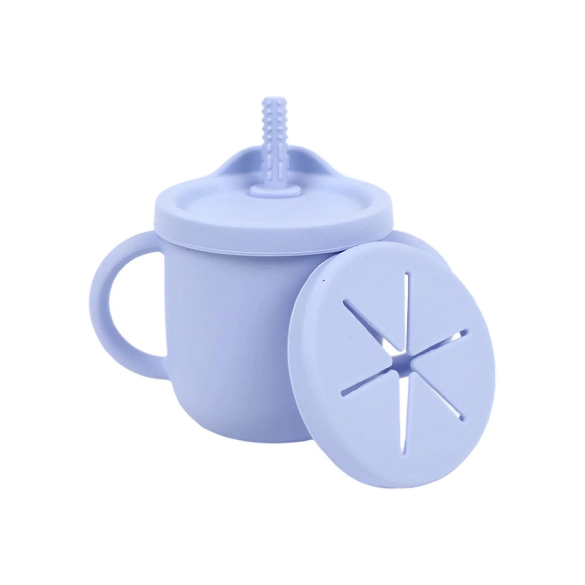 Silicone Toddler Cup with Straw Stopper and Dual Lids 10