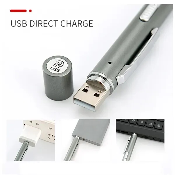 3in1 USB Rechargeable Mini LED Flashlight Pen 6