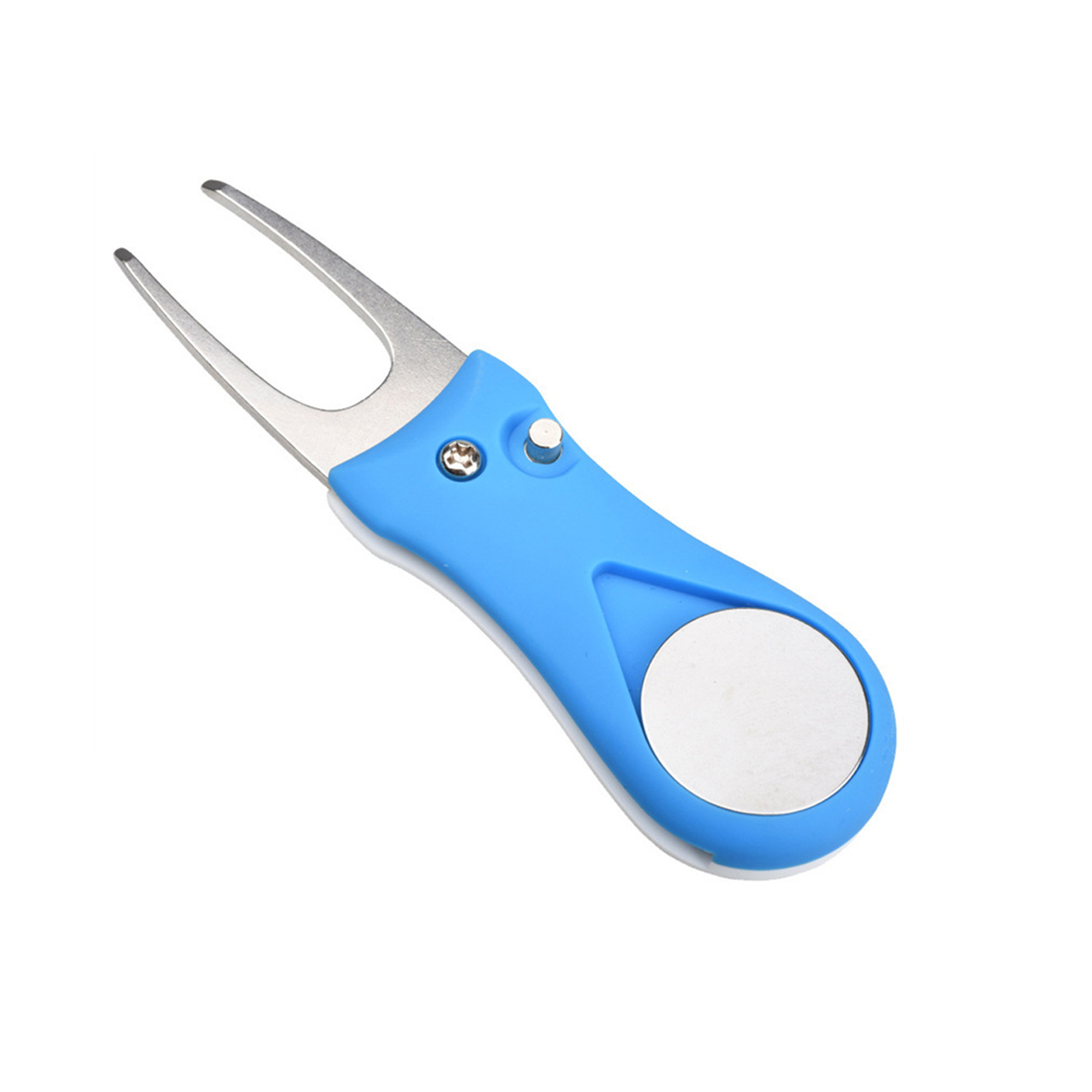 Foldable Golf Divot Tool With Plastic Handle Steel Fork 4.3" X 1" 6