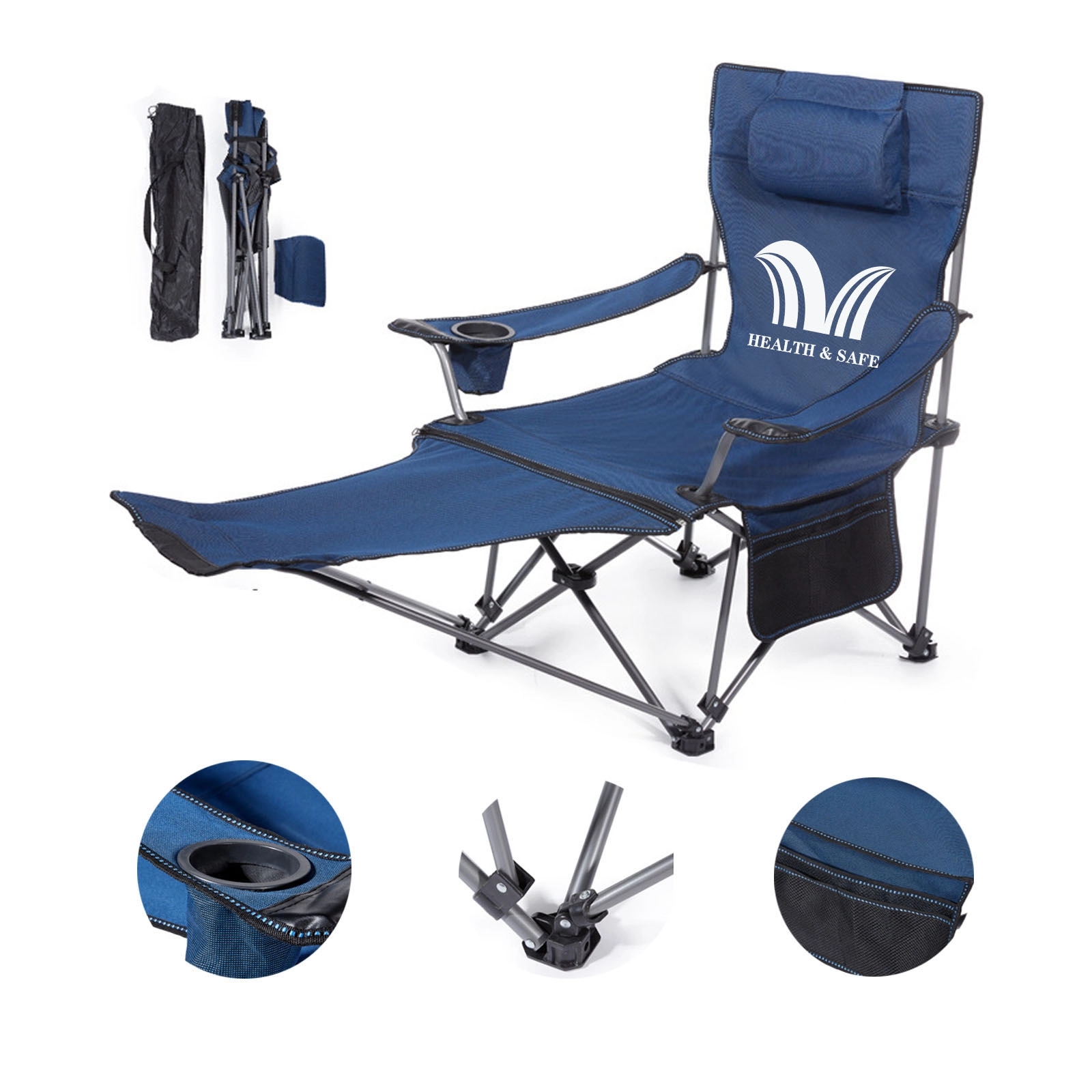 Light Portable Dual-Use Reclining Lunch Break Folding Chair 1