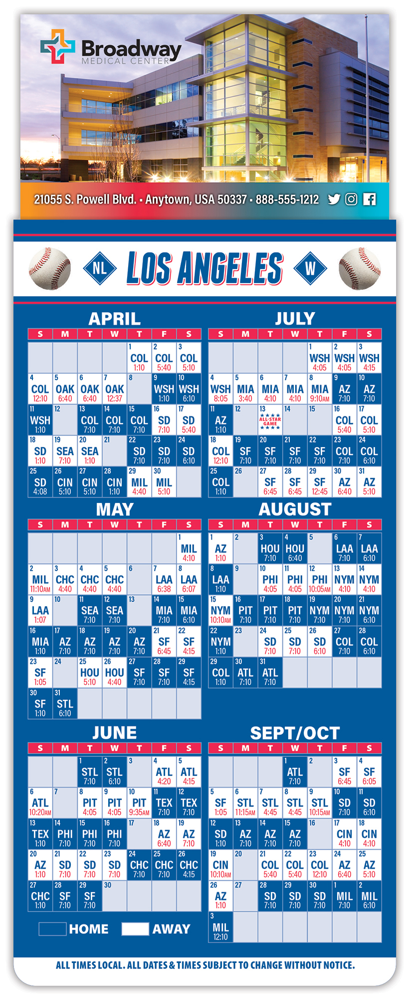 Magna-Card Business Card Magnet - Baseball Schedules (3.5 x 9) 1