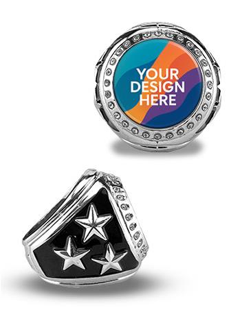Premium Custom Bling Customship Ring Silve 2