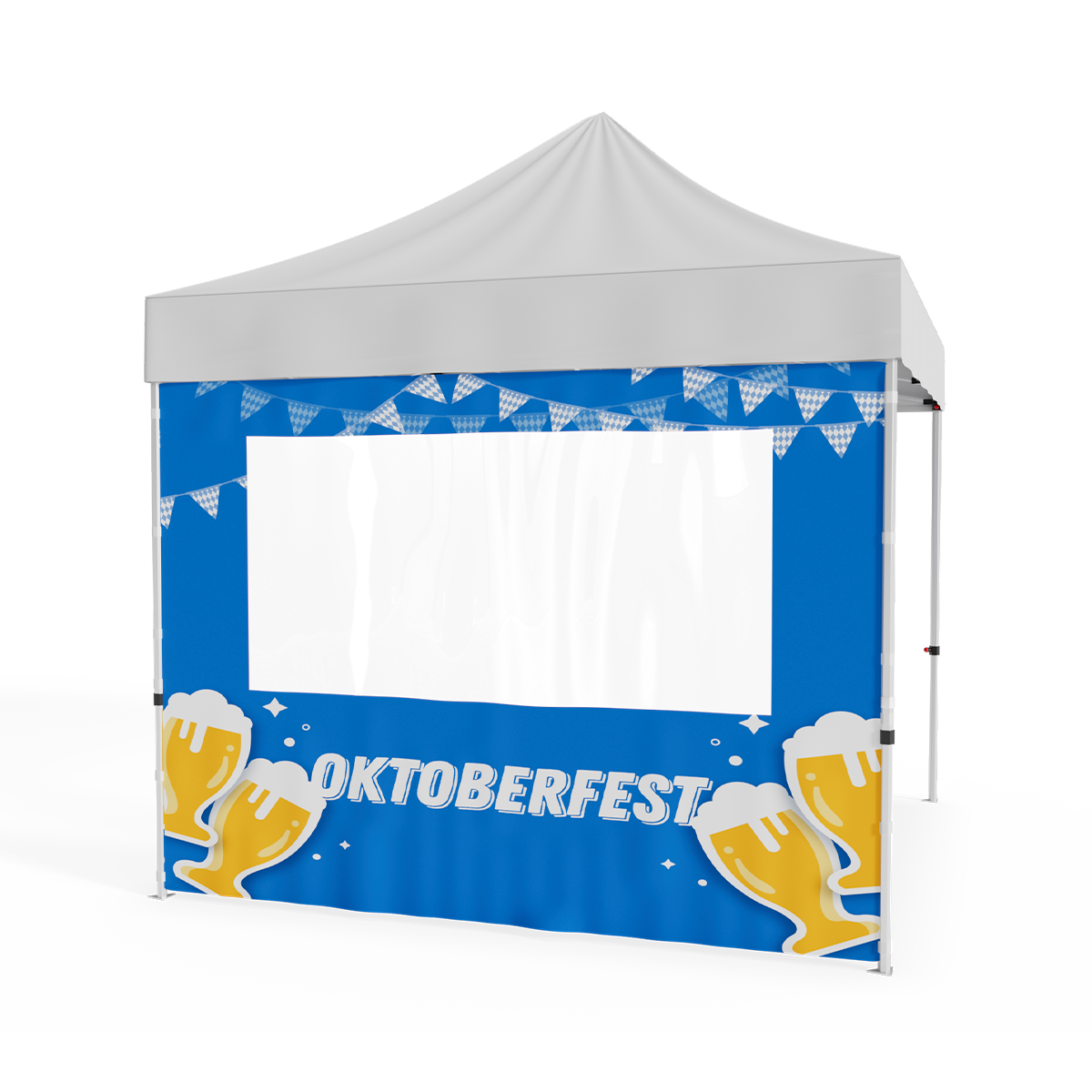 10ft Full Rear/Side Tent Wall Only w/Single Window - 2 Side Imprint 1