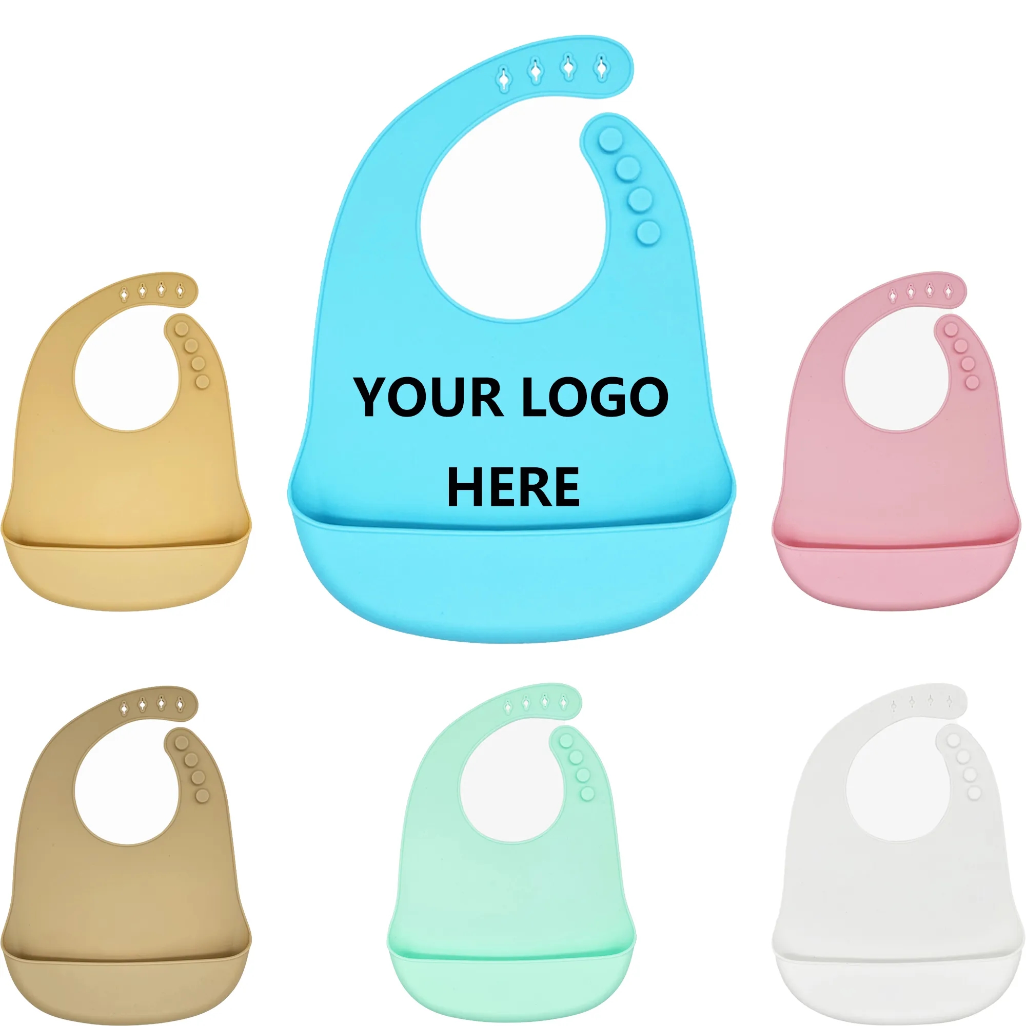 Adjustable Silicone Babies & Toddlers Feeding Bib