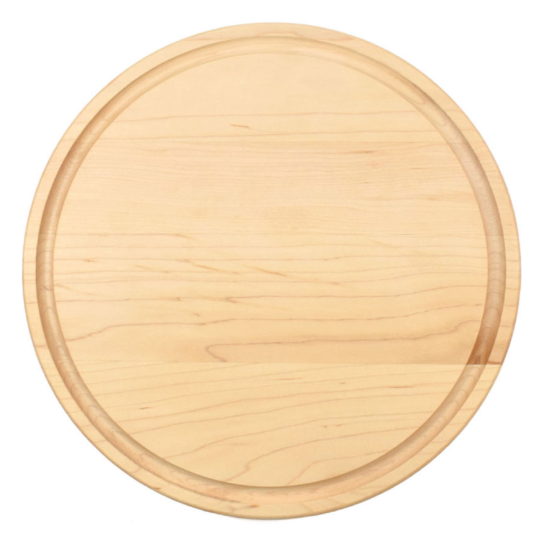 10 1/2" x 3/4" Maple Round Cutting Board with Juice Groove 1