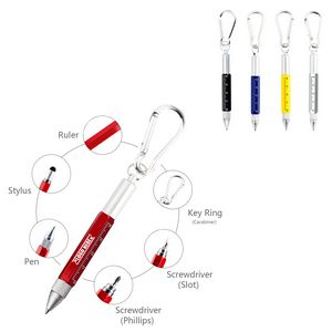 6 In 1 Metal Tool Pen With Carabiner 5