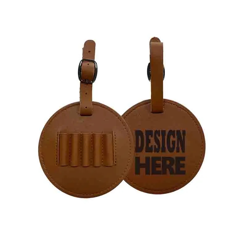 Leather Golf Bag Tag With 5 Tee Set 5