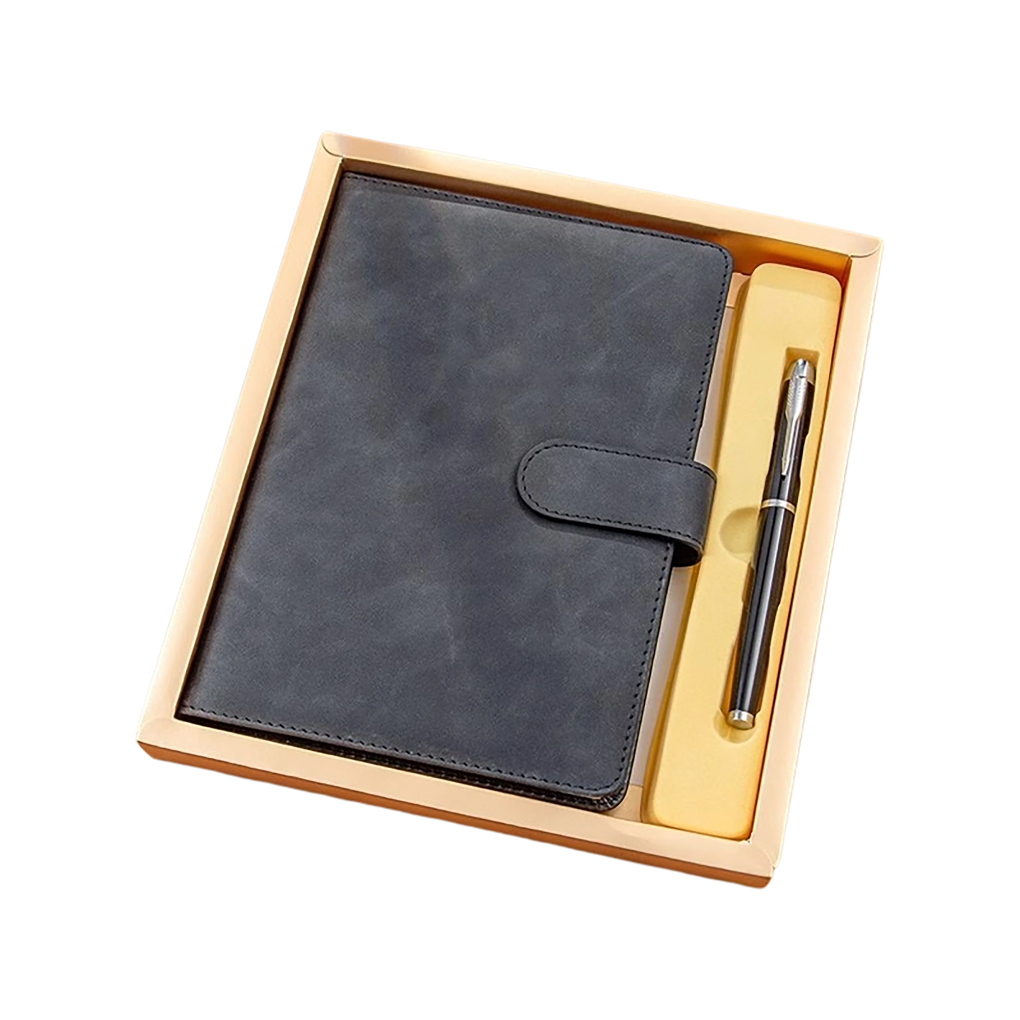 PU Leather A5 Notebook With Magnetic Buckle And Metal Pen Gift Set 9