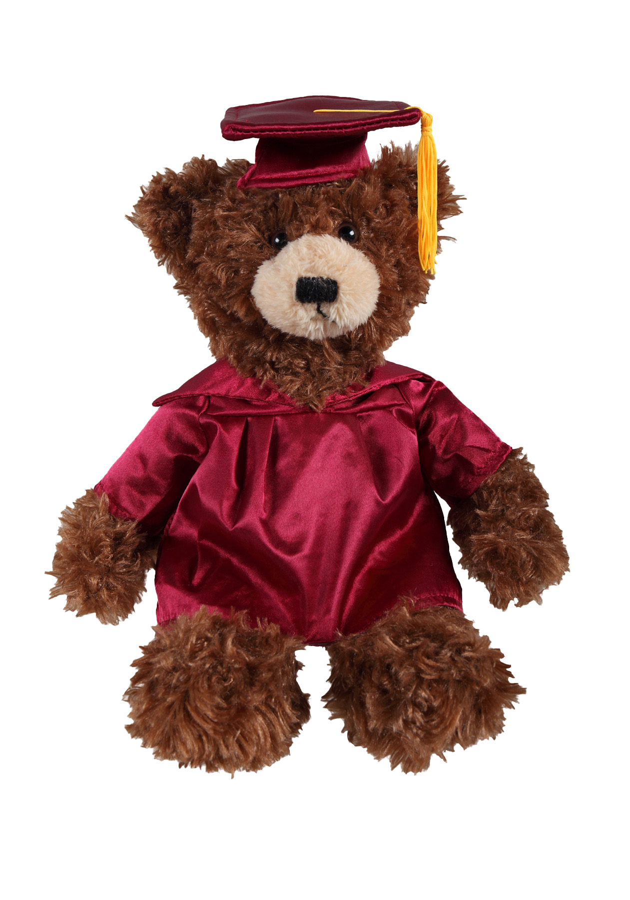 soft plush  Chocolate Brandon Bear with graduation cap &gown 5