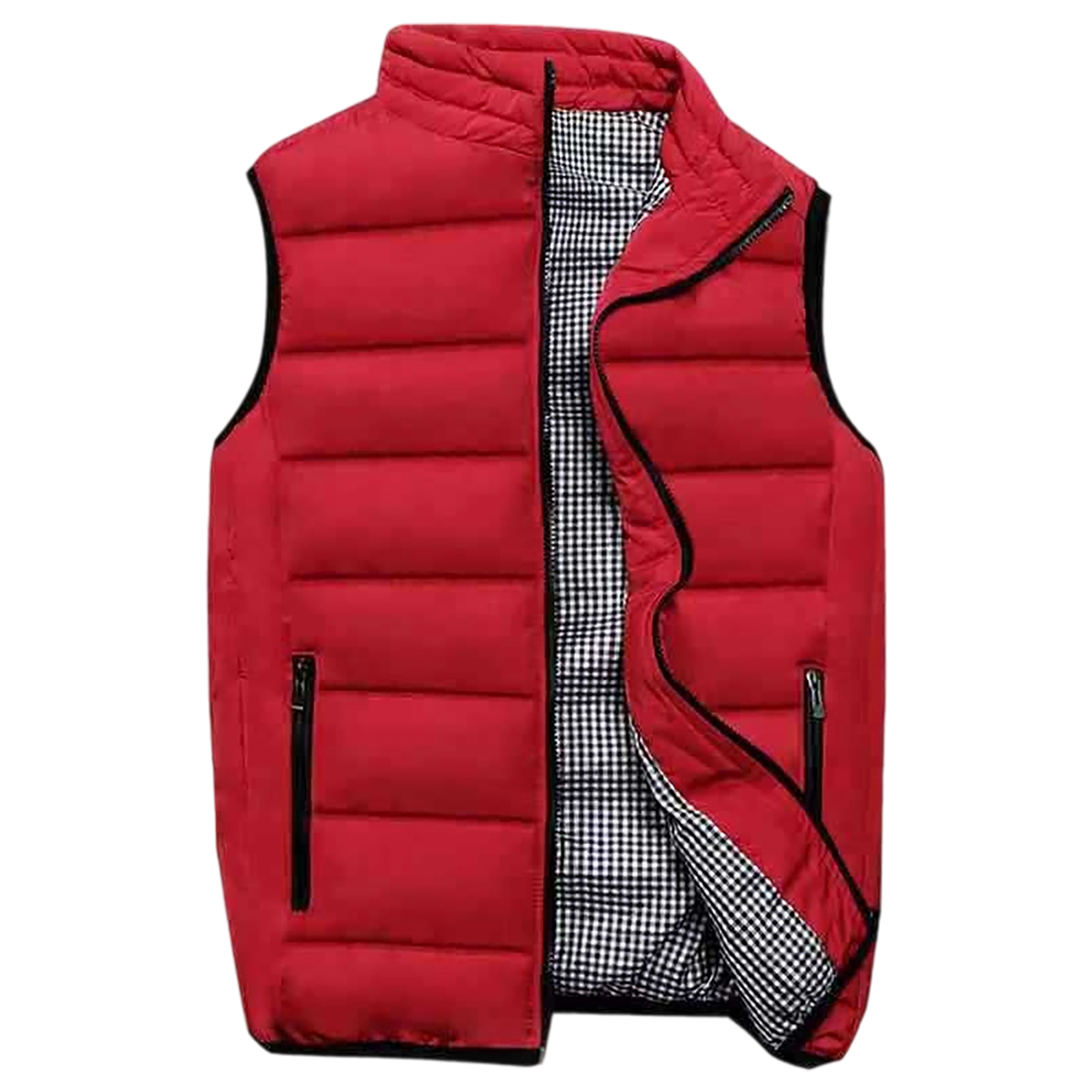 Polyester Quilted Packable Puffer Vest With Front Zipper Closure 7