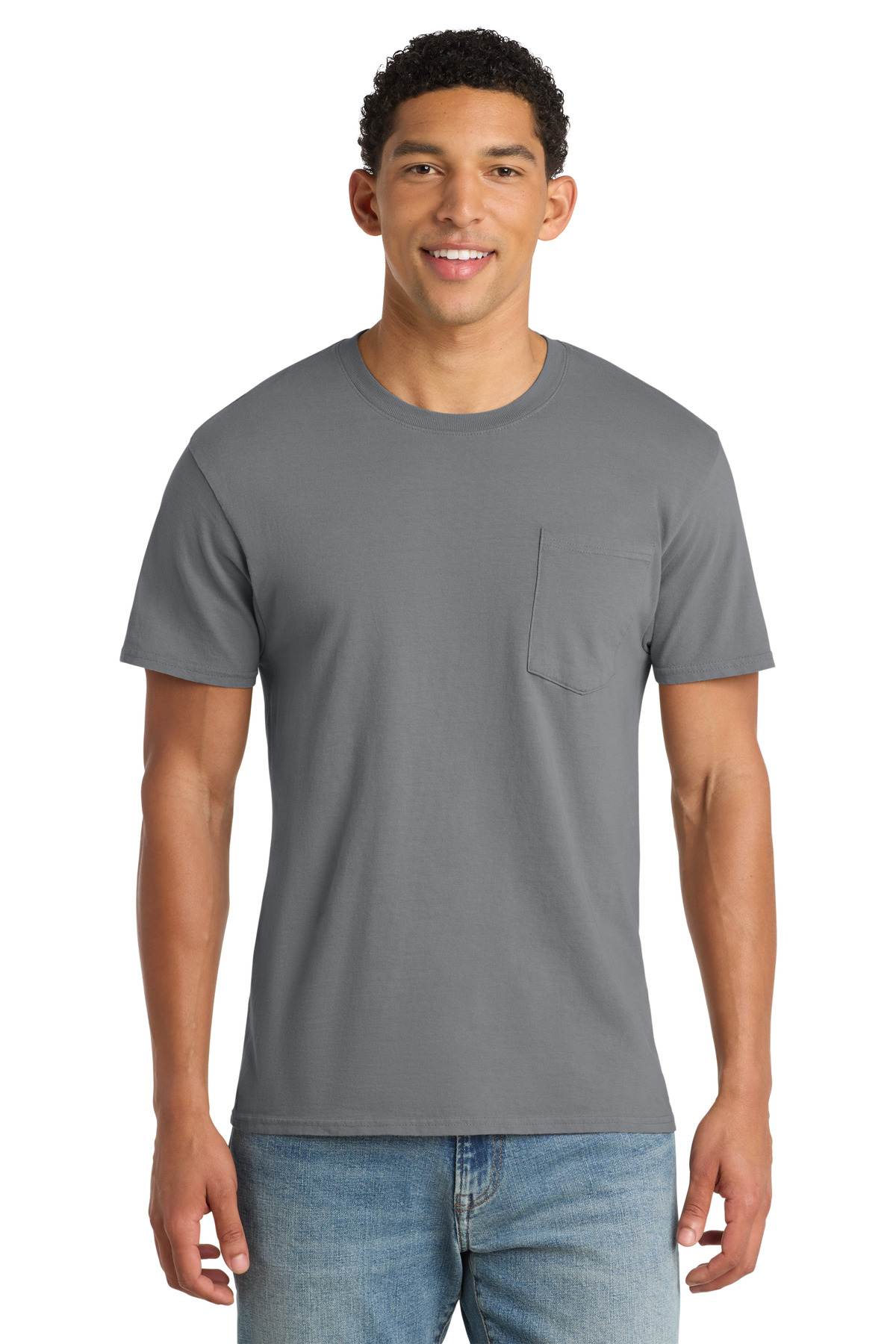 Port & Co Beach Wash Garment-Dyed Pocket Tee. PC099P 74