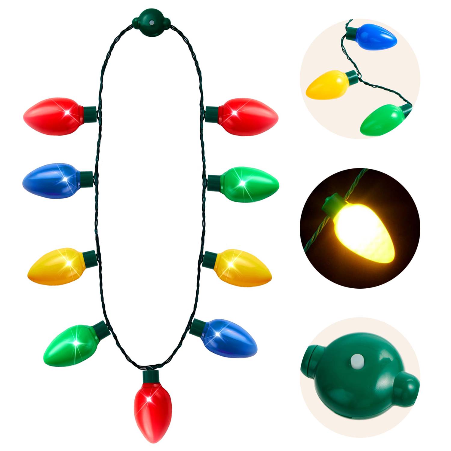 Christmas LED Light-Up Bulb Necklace 3