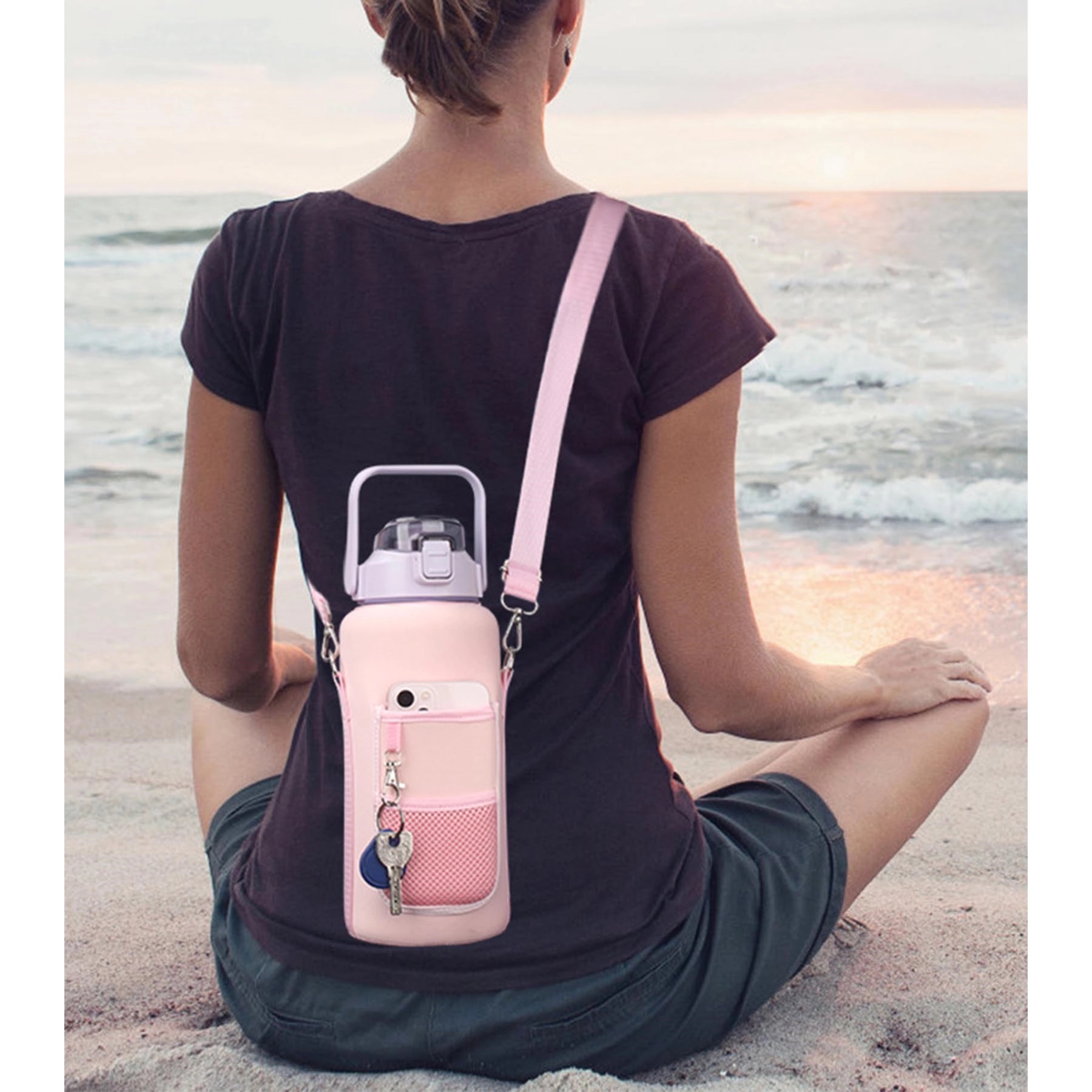 64Oz Water Bottle With Storage Sleeve 6