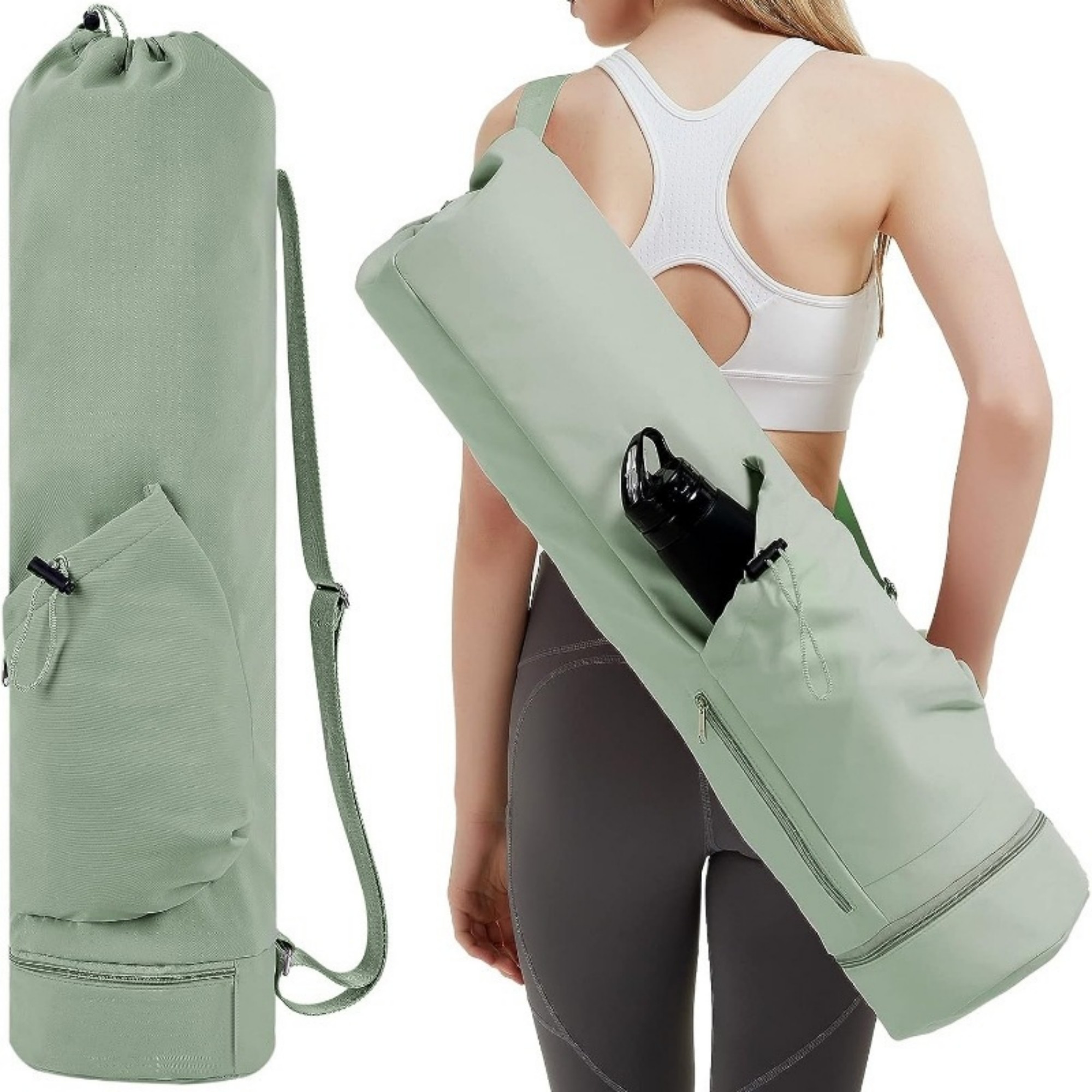 Yoga Mat Bag With Water Bottle And Bottom Wet Pocket 4