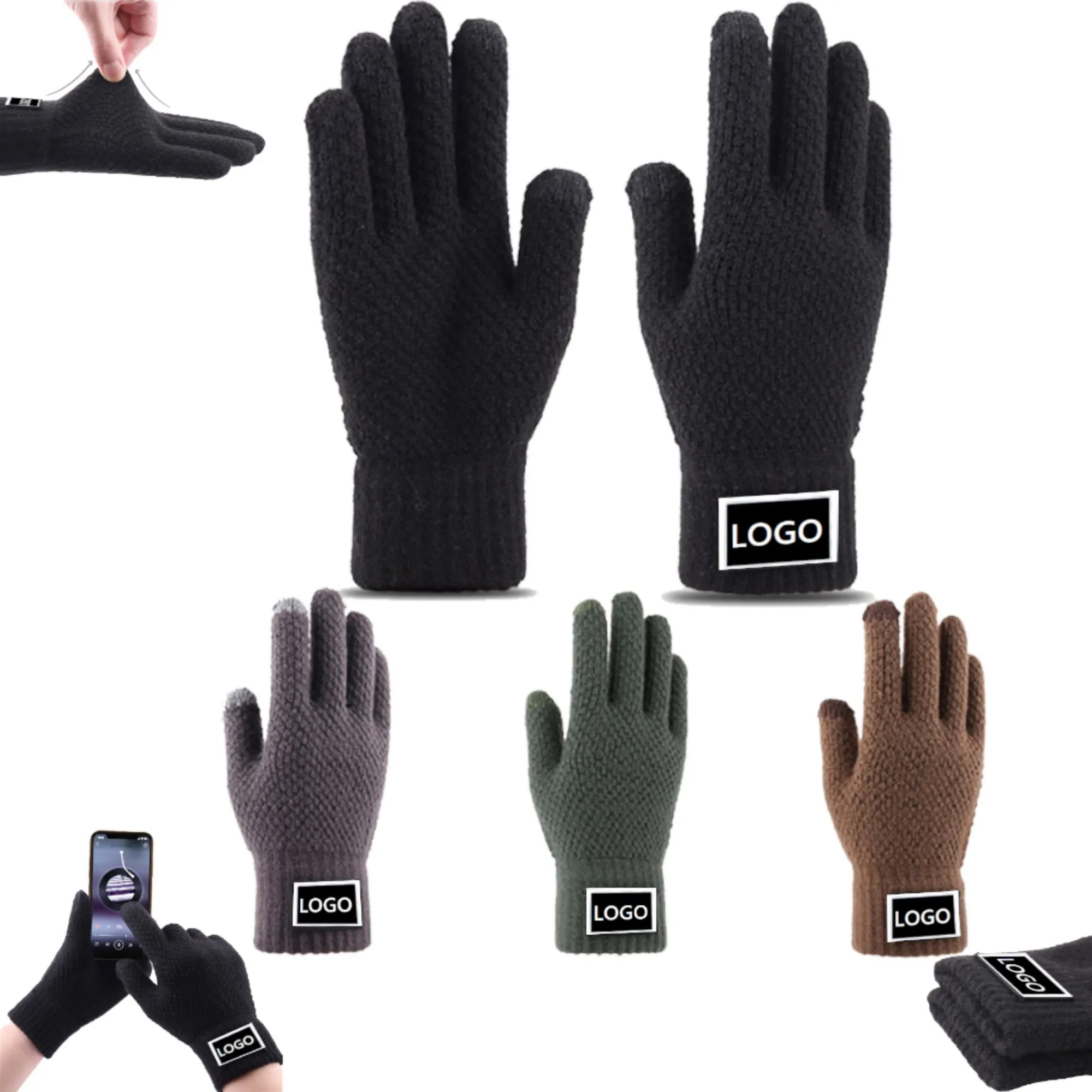 Screentouch Knitted Acrylic Thicken Gloves 4