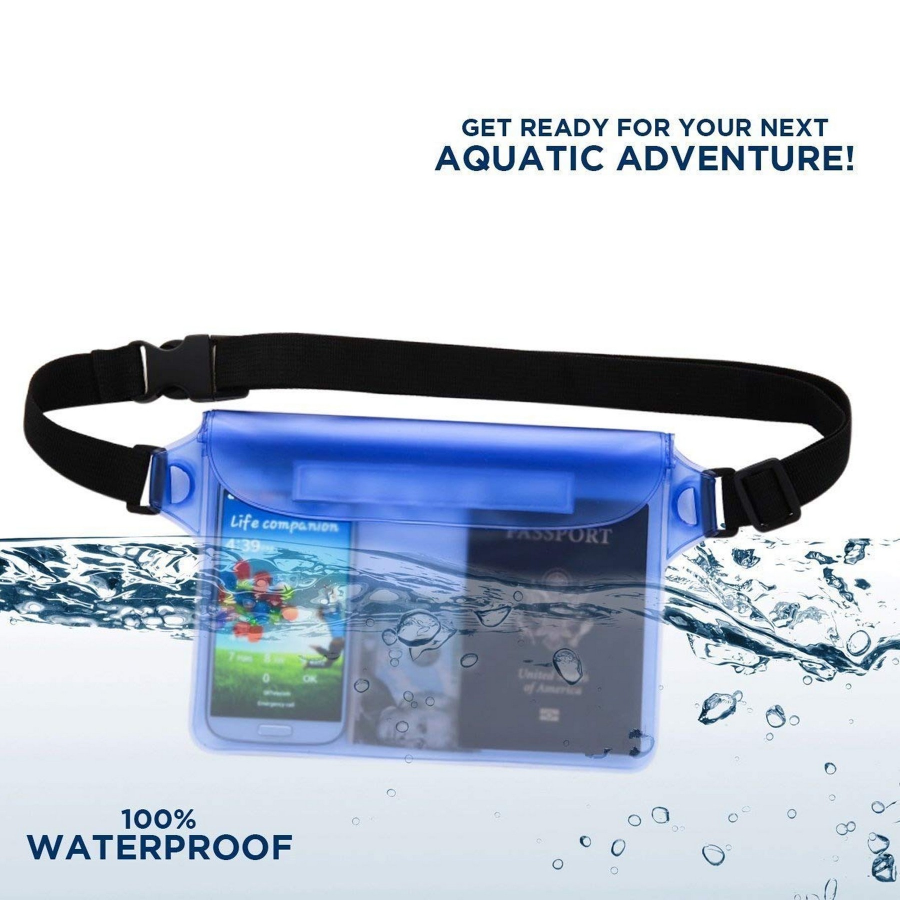 PVC Storage Waist Bag With Adjustable Belt Strap 2